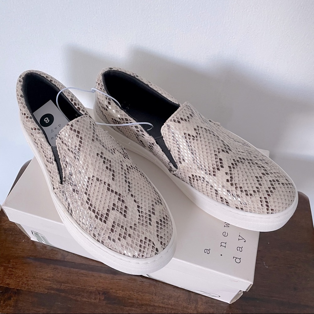 BRAND NEW Snakeskin Slip-on Sneakers